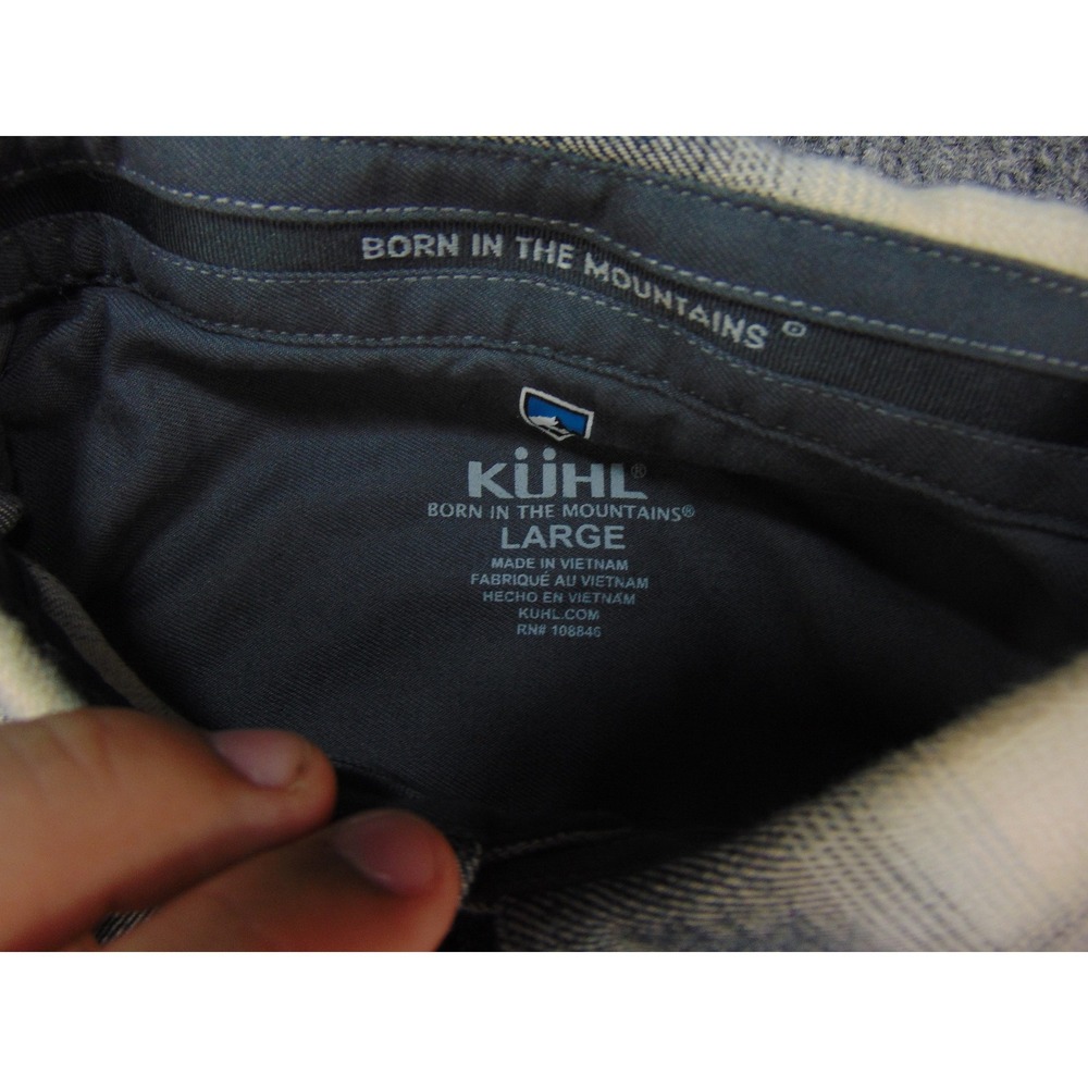 Kuhl Response Shirt Mens Large Gray Black Plaid Button Up Flannel Gorpcore - Picture 7 of 11